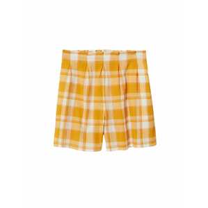 MANGO Kalhoty se sklady v pase 'Bruno' zlatě žlutá / bílá