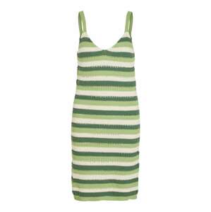 VILA Úpletové šaty 'Kea'  jablko / tmavě zelená / bílá