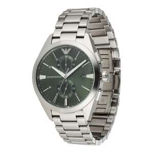 Emporio Armani Analogové hodinky  tmavě zelená / stříbrná