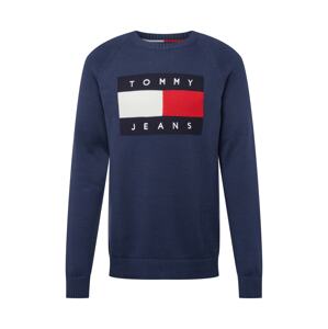 Tommy Jeans Svetr námořnická modř / enciánová modrá / jasně červená / bílá