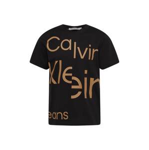 Calvin Klein Jeans Tričko  černá / hnědá