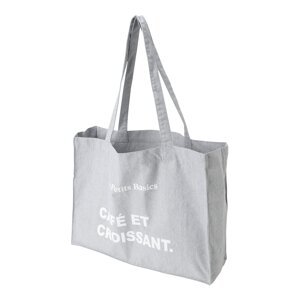 Les Petits Basics Nákupní taška 'Café & croissant' šedý melír / bílá