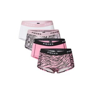 PIECES Kalhotky  pink / černá / bílá