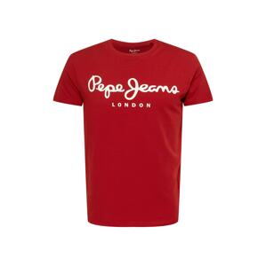 Pepe Jeans Tričko  rubínově červená / bílá
