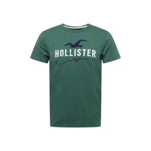 HOLLISTER Tričko námořnická modř / zelená / bílá